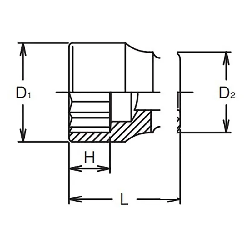 1 Sq. Dr. Socket 1.1/8 12 point Length 57mm - Image 2