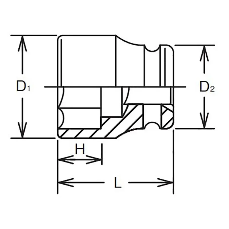 1 Sq. Dr. Socket  7/8 6 point Length 57mm Thin walled - Image 2