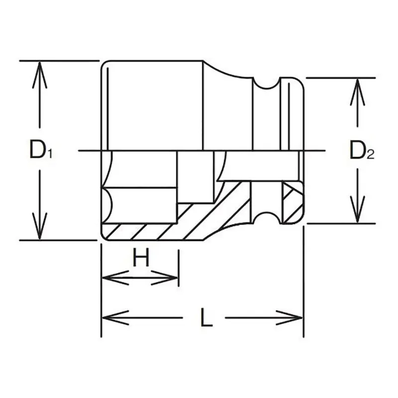 2.1/2 Sq. Dr. Socket  2.11/16 6 point Length 125mm - Image 2