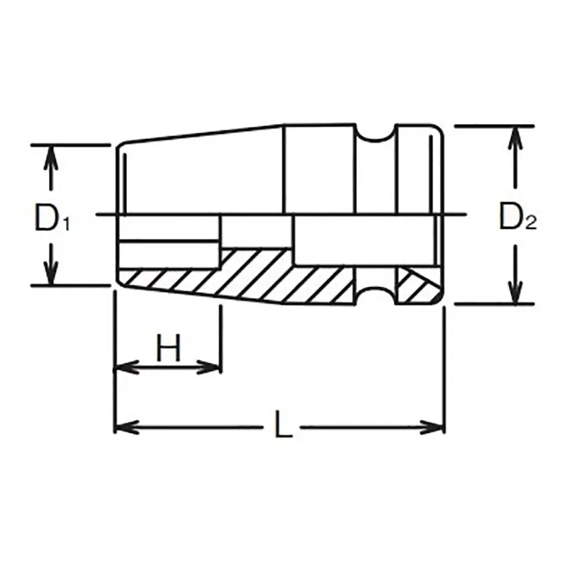 3/8 Sq. Dr. Socket 12mm 6 point Length 32mm Self-Tapping screw - Image 2