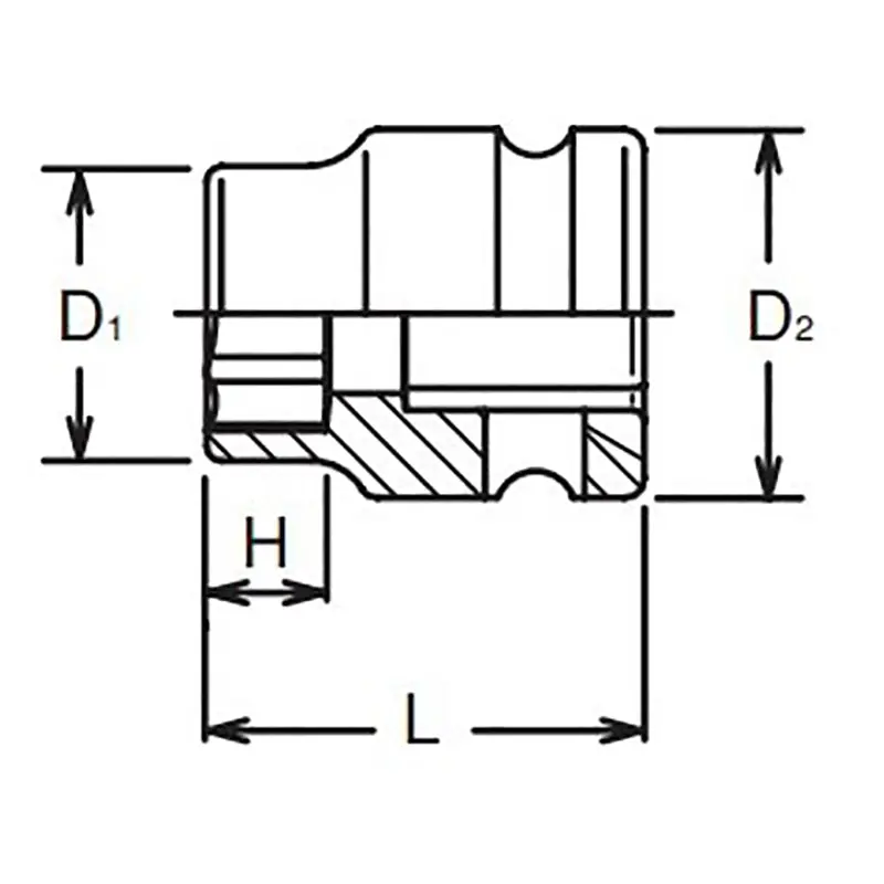 3/8 Sq. Dr. Socket 13mm 6 point Length 22mm Thin walled - Image 2
