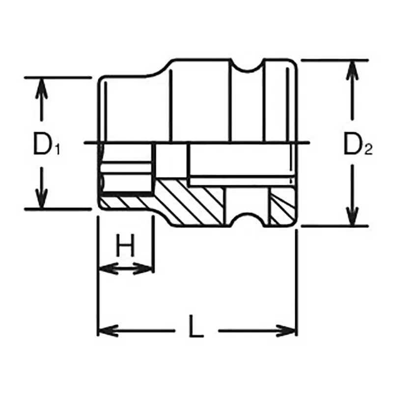 3/8 Sq. Dr. Socket 16mm 6 point Length 25mm Thin walled - Image 2