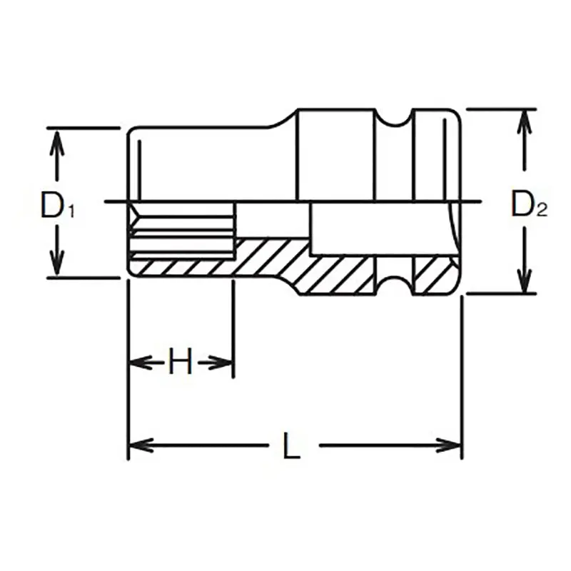3/8 Sq. Dr. Socket 17mm 12 point Length 32mm Thin walled - Image 2