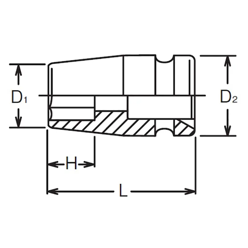 5/8 Sq. Dr. Socket 26mm 6 point Length 50.5mm - Image 2