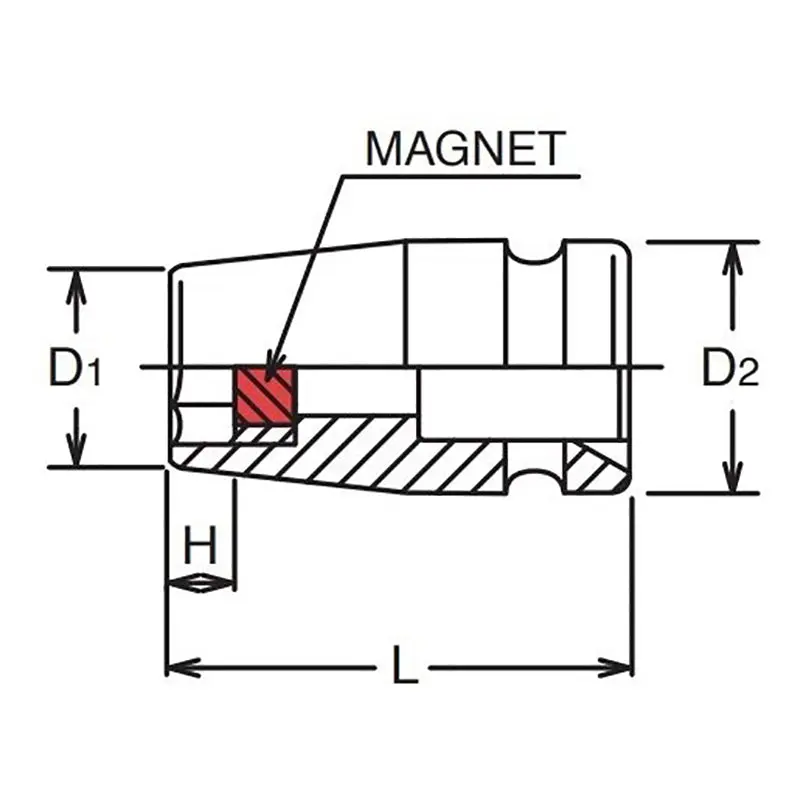 1/4 Sq. Dr. Socket 5.5mm 6 point Length 23mm Magnet - Image 2