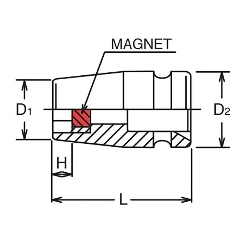 3/8 Sq. Dr. Socket 5/16 6 point Length 32mm Self-Tapping screw Magnet - Image 2