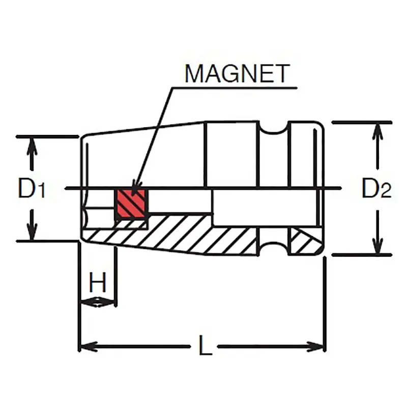 3/8 Sq. Dr. Socket 5/8 6 point Length 32mm Magnet - Image 2