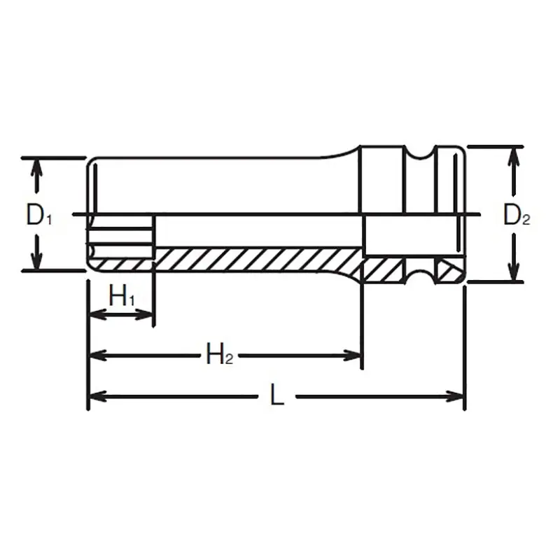 1/2 Sq. Dr. Socket 21mm Surface Drive Length 80mm - Image 2