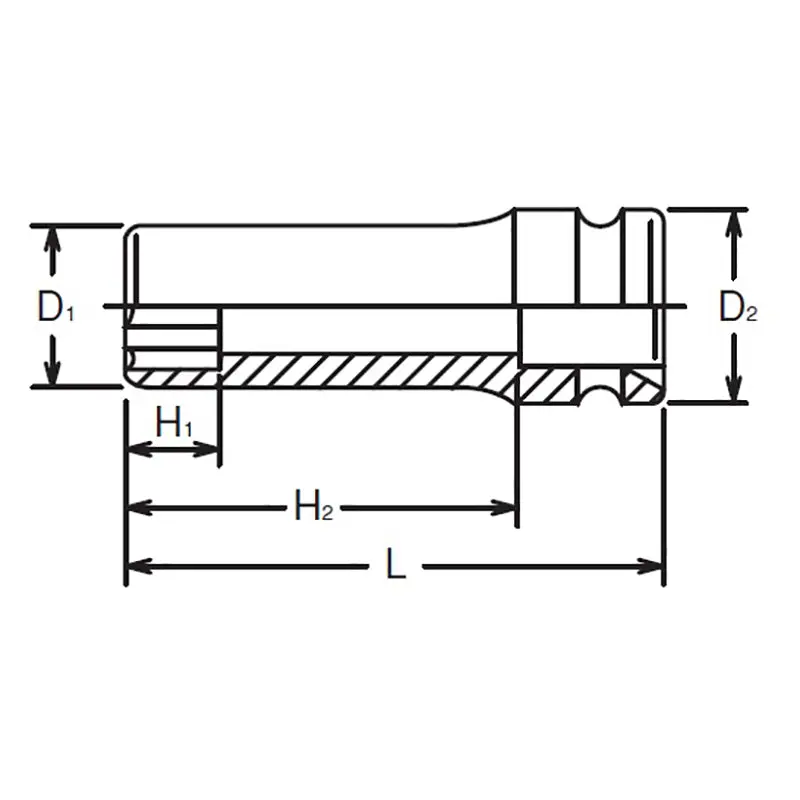 1/2 Sq. Dr. Socket 36mm Surface Drive Length 85mm - Image 2
