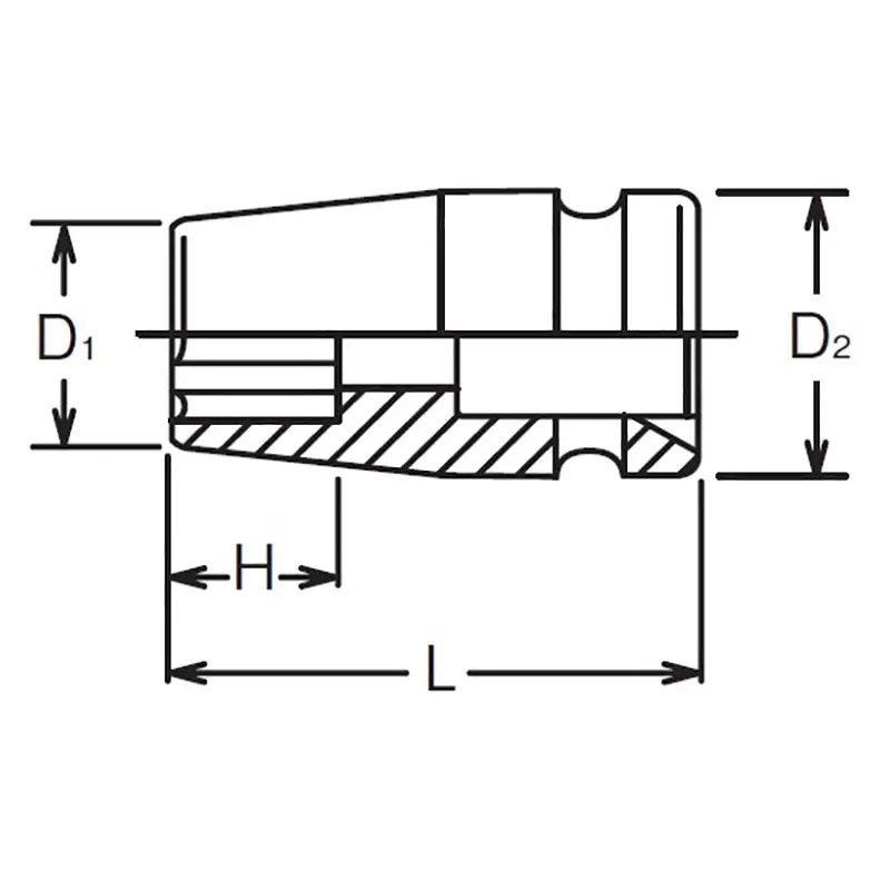 1/2 Sq. Dr. Socket  30mm Surface Drive Length 42mm - Image 2