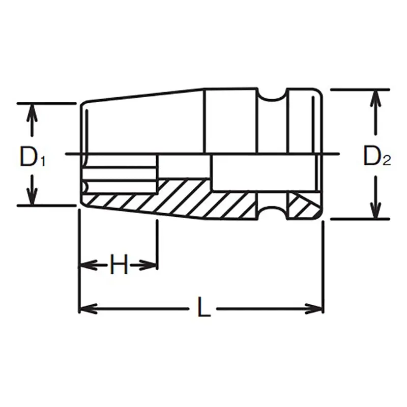 1/4 Sq. Dr. Socket  9mm Surface Length 23mm - Image 2