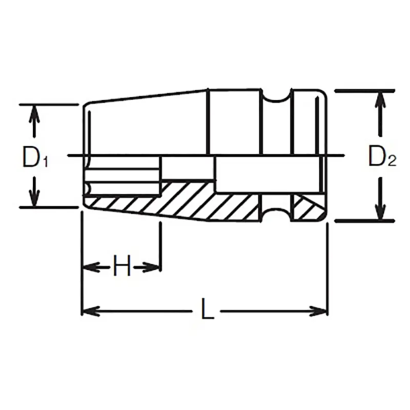 5/8 Sq. Dr. Socket 19mm Surface Length 47.5mm - Image 2