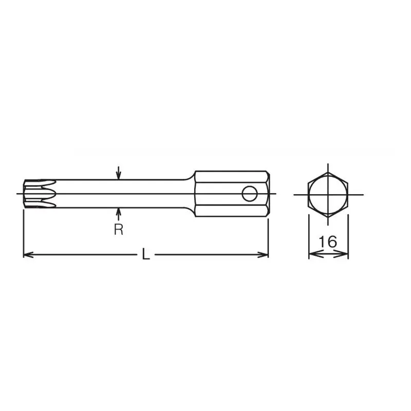 16mm Hex Dr. Bit TORX® T50 - Length 100mm - Image 2