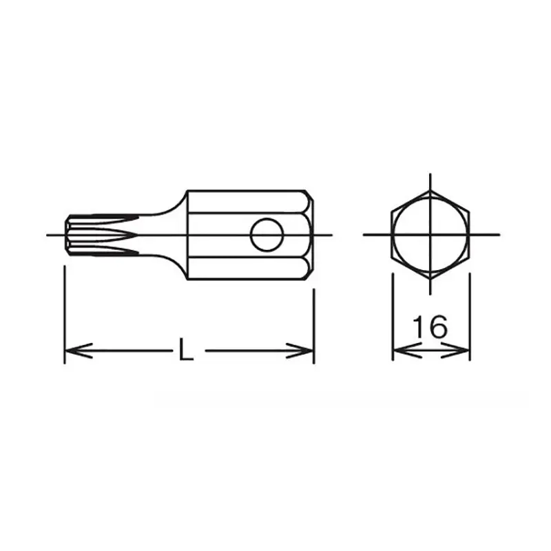 16mm Hex Dr. Bit TORX® T55  Length 50mm - Image 2
