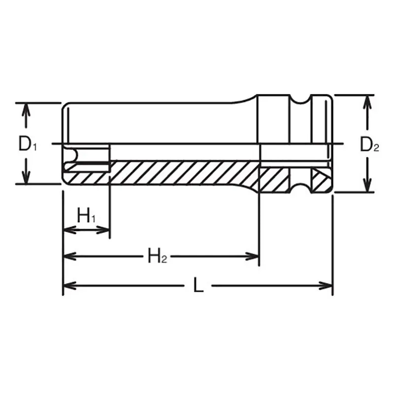 3/4 Sq. Dr. Impact Deep TORX® E26 Socket - Length 100mm - Image 2