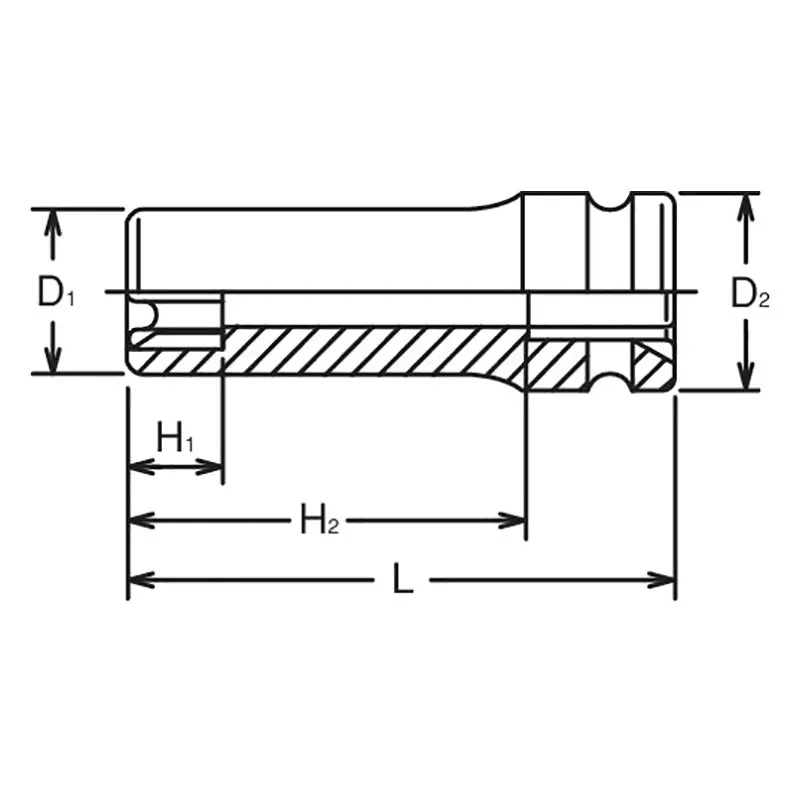 3/4 Sq. Dr. Impact Deep TORX® E28 Socket - Length 100mm - Image 2