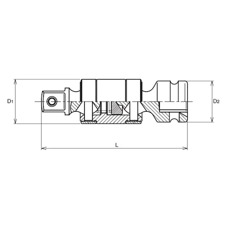 1/2 Sq. Dr. Universal Double Joint  1/2 Square Length 90mm Ball type - Image 3
