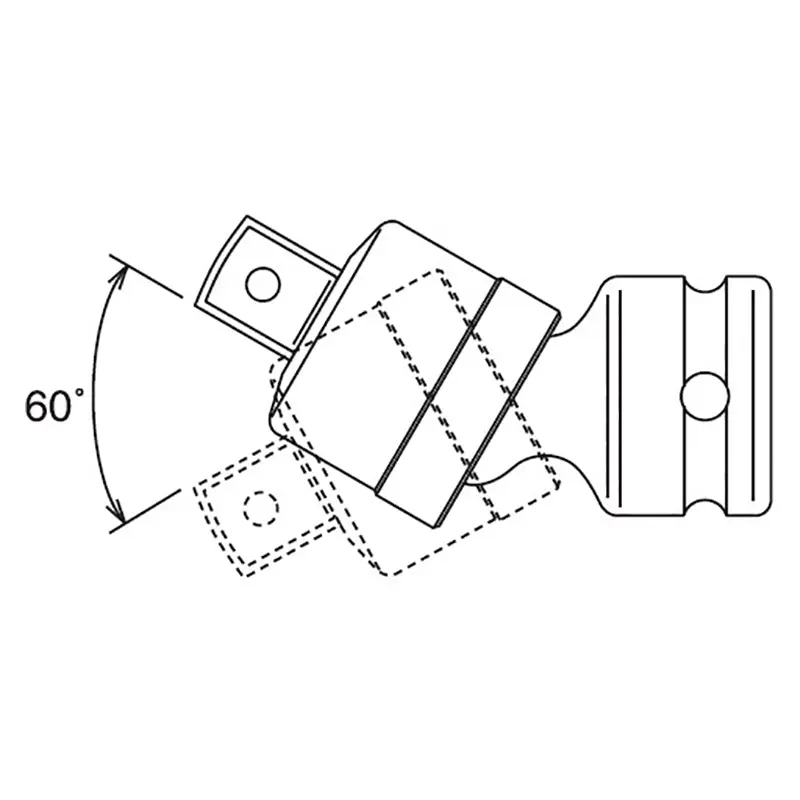 1/2 Sq. Dr. Universal Joint 1/2 Square Length 74mm Hole type - Image 3