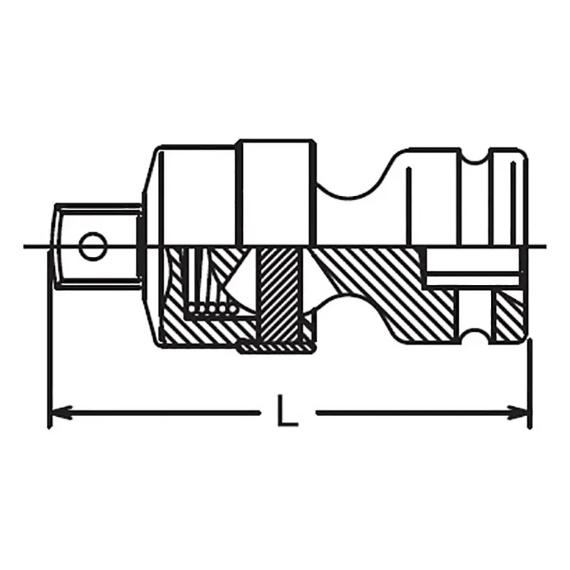 1/2 Sq. Dr. Universal Joint 1/2 Square Length 74mm Ball type - Image 2