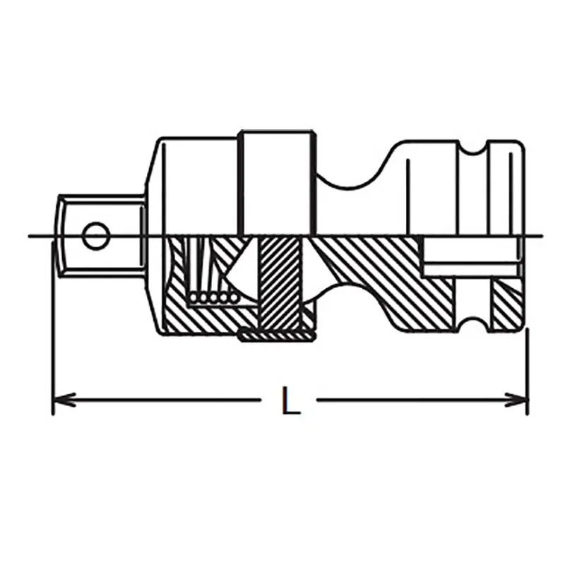 3/8 Sq. Dr. Universal Joint 3/8 Square Length 56mm Pin type - Image 2
