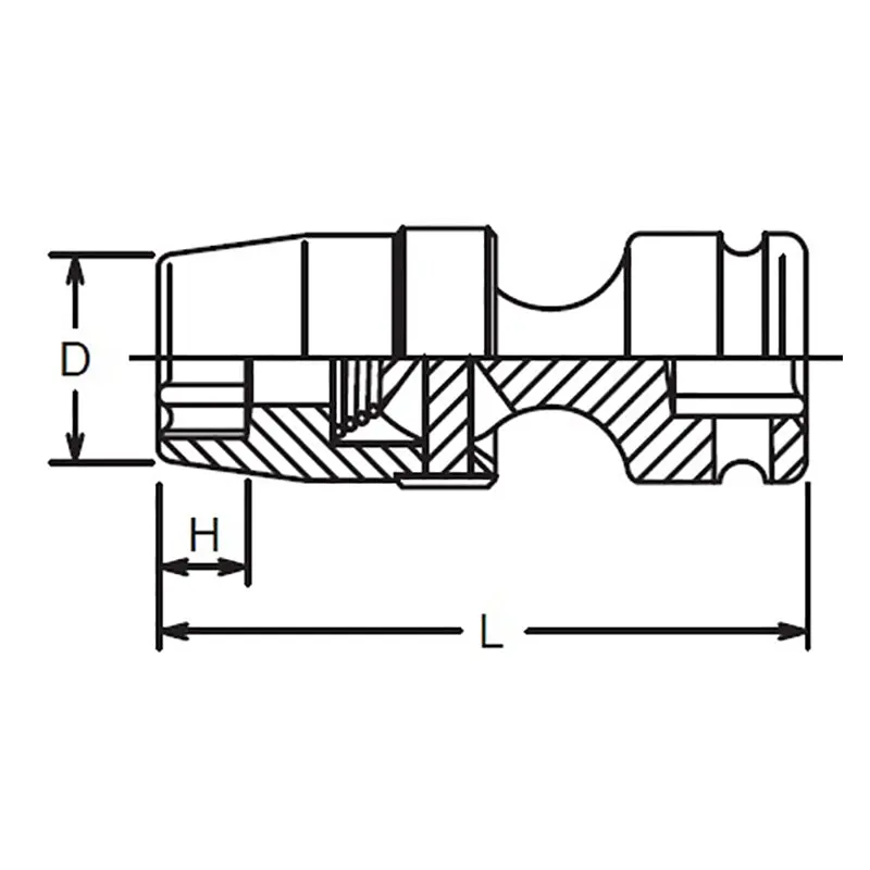 1/2 Sq. Dr. Universal Socket  19mm 6 point Length 73.5mm - Image 2