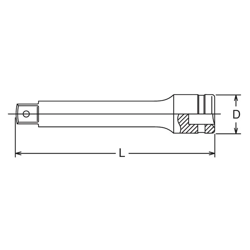 3/8 Sq. Dr. Extension Bar   Pin Length 250mm - Image 2