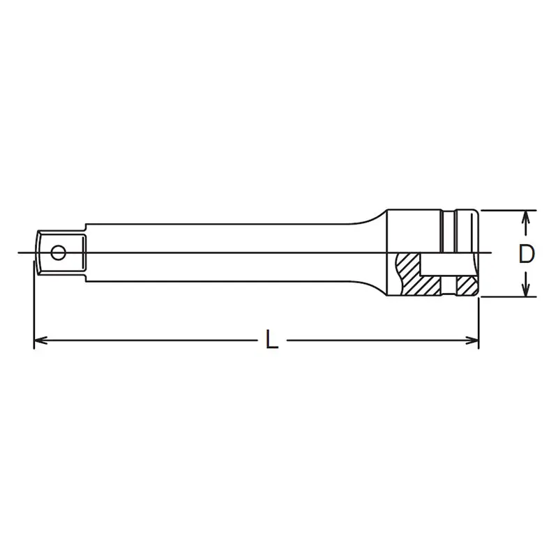 3/8 Sq. Dr. Extension Bar   Pin Length 75mm - Image 2