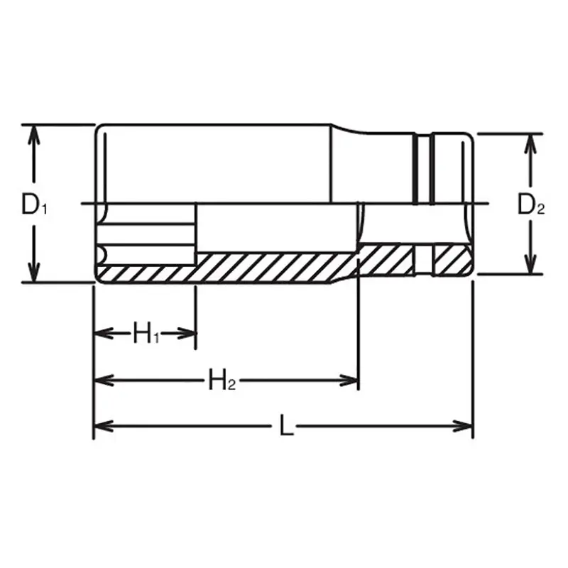 3/8 Sq. Dr. Socket  17mm Surface Length 55mm - Image 2