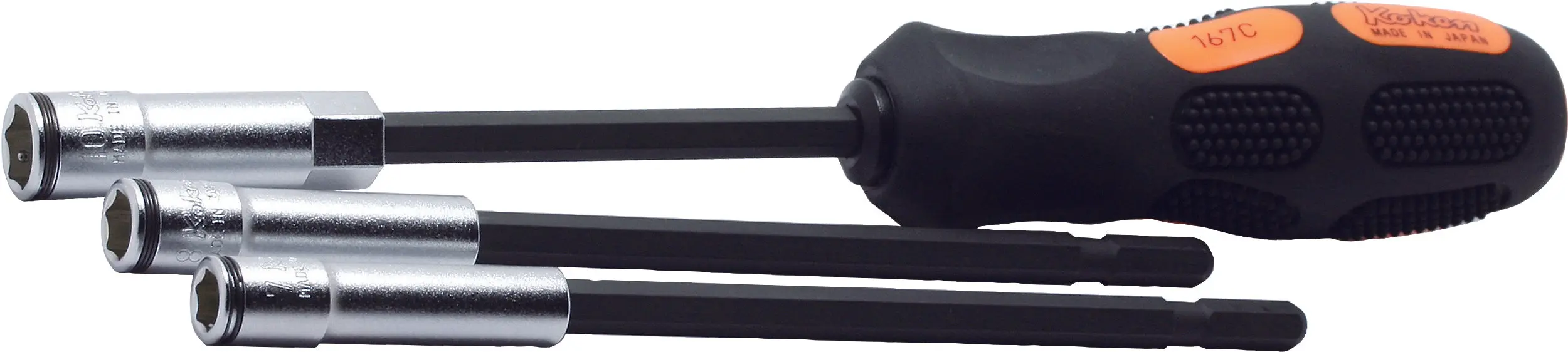 Socket Driver Set  7-10mm Nut Grip   3 pieces
