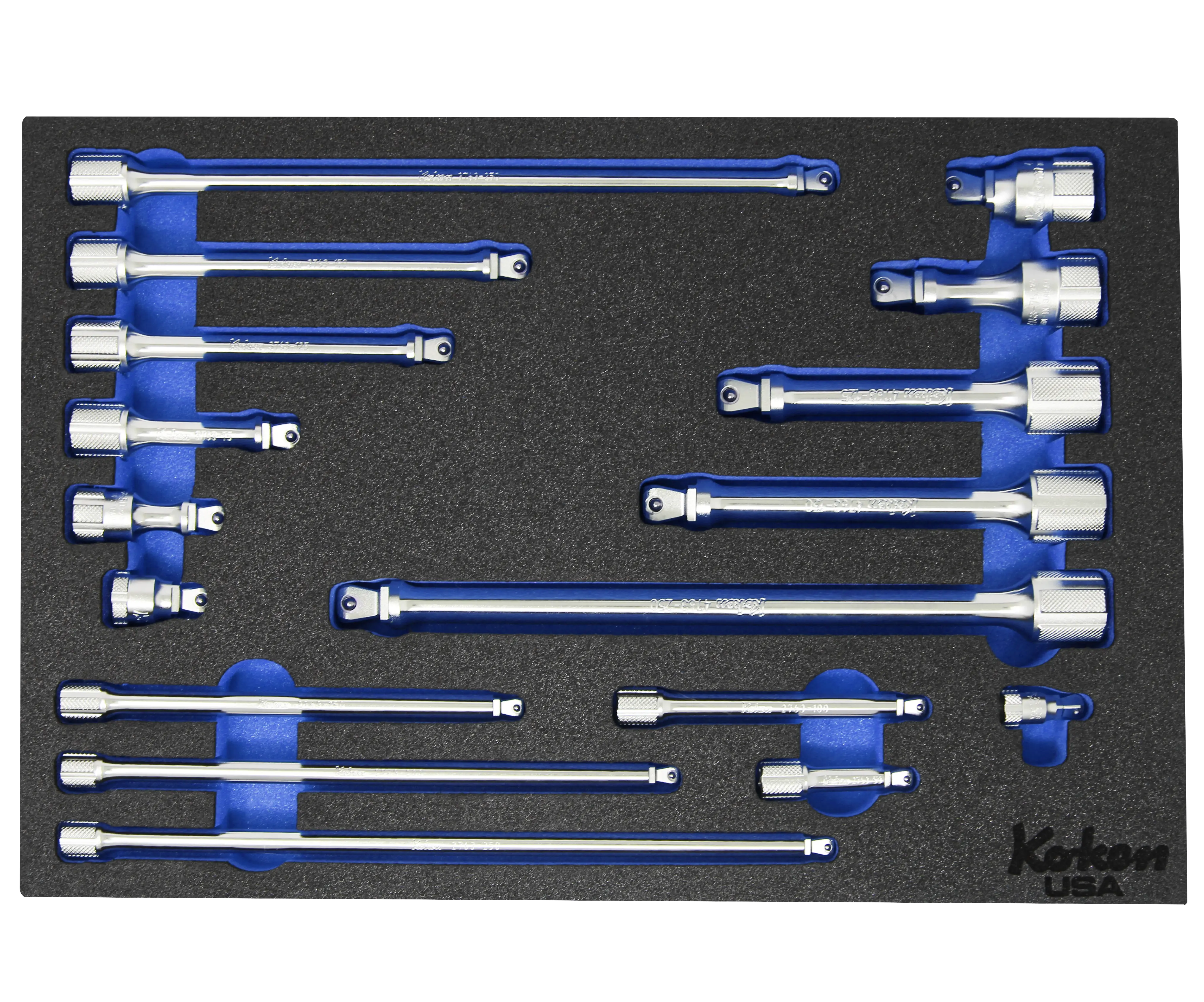 1/4" 3/8" and 1/2" Wobble-Fix Extension Bar Set in Foam - Image 2