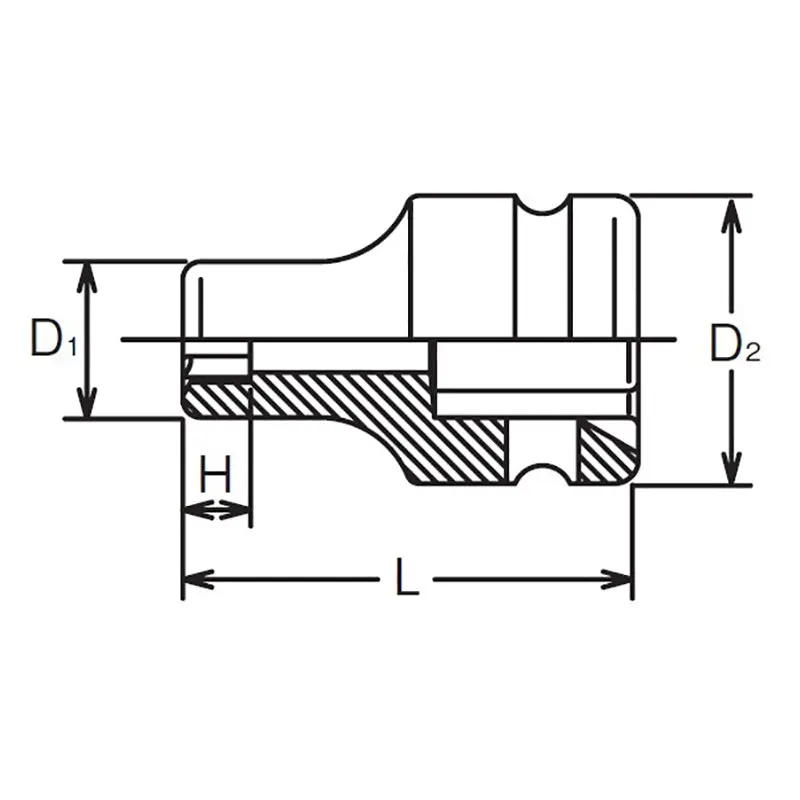 1/2 Sq. Dr. Socket 6S Length 38mm - Image 2