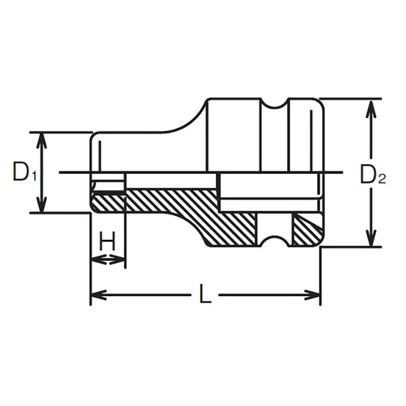 1/2 Sq. Dr. Socket 8S Length 38mm - Image 2