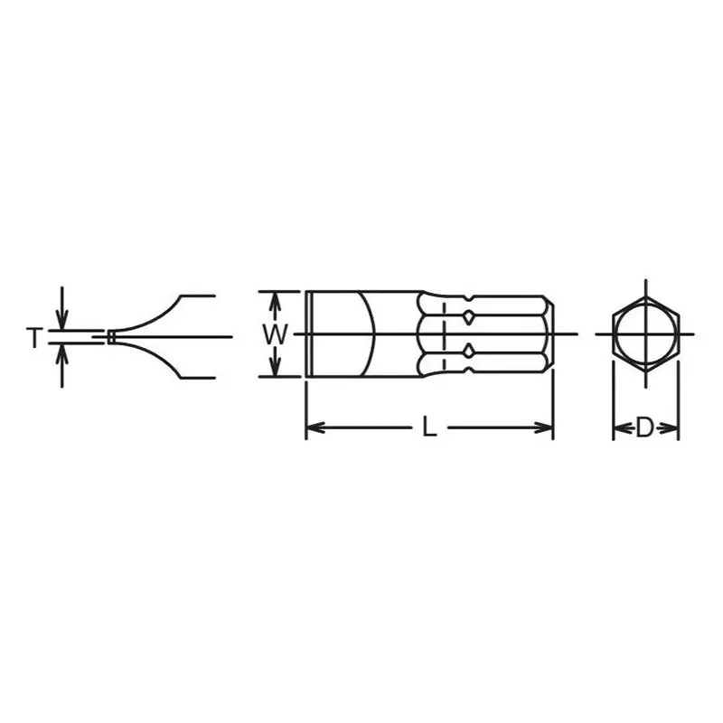 5/16 Hex Dr. Bit Slotted 1.6 x 9 Length 80mm - Image 2