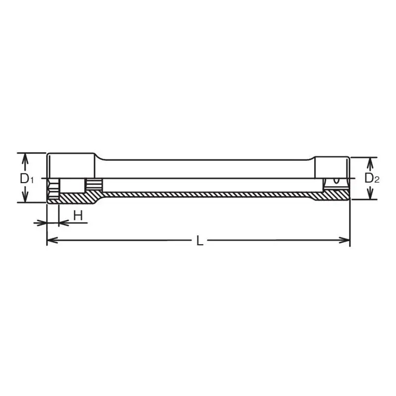 3/4 Sq. Dr. Extra Long Wheel Nut Socket  33mm 6 point Length 400mm - Image 2