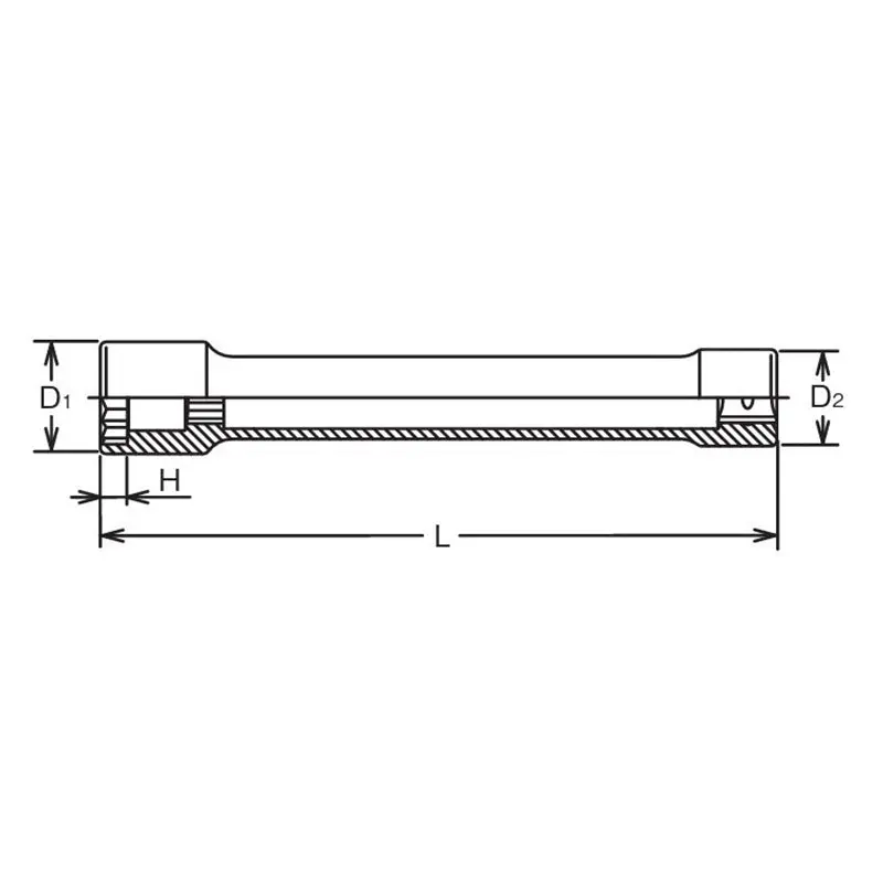 3/4 Sq. Dr. Extra Long Wheel Nut Socket  41 x 21mm Bi-Hex x Square Length 400mm - Image 2