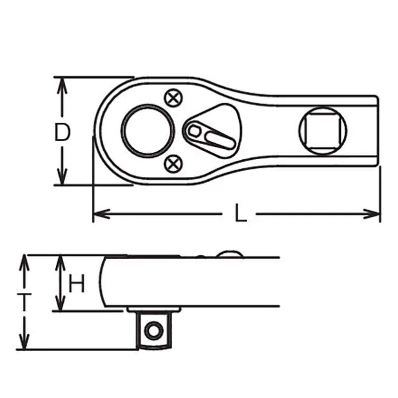 3/8 Sq. Dr. Ratchet Handle 24 teeth Short Length 81mm Push Button - Image 2