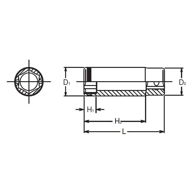 1/4 Sq. Dr. Deep NUT GRIP® Socket 14mm - Image 2