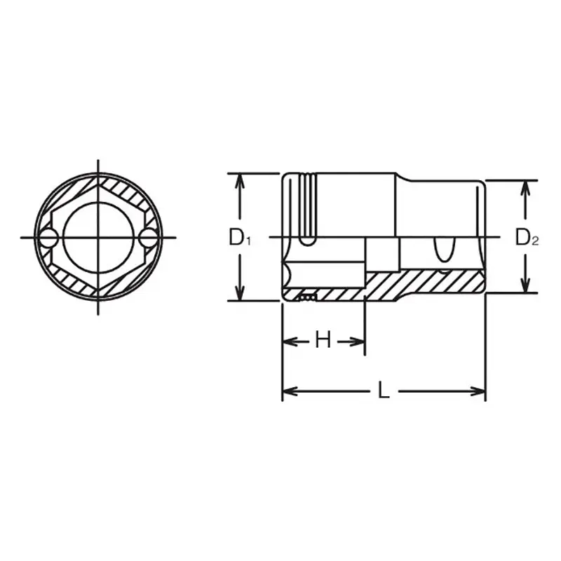 1/2 Sq. Dr. Nut Grip Metric Chrome Socket in 17mm - Image 2