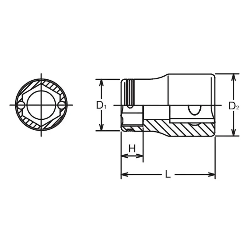 3/8 Sq. Dr. Socket  19mm Nut Grip Length 29mm - Image 2