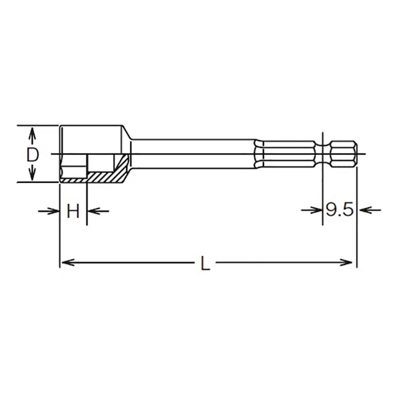 1/4 Hex Dr. Nut Setter  10mm 6 point Length 250mm - Image 2