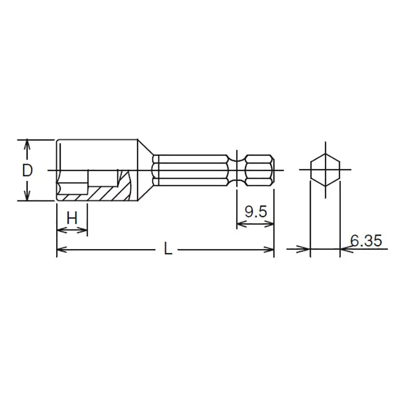 1/4 Hex Dr. Nut Setter 8mm 6 point Length 50mm - Image 2