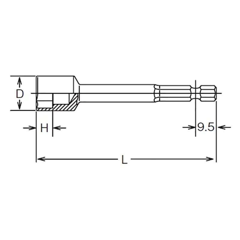 1/4 Hex Dr. Nut Setter 8mm 6 point Length 75mm - Image 2