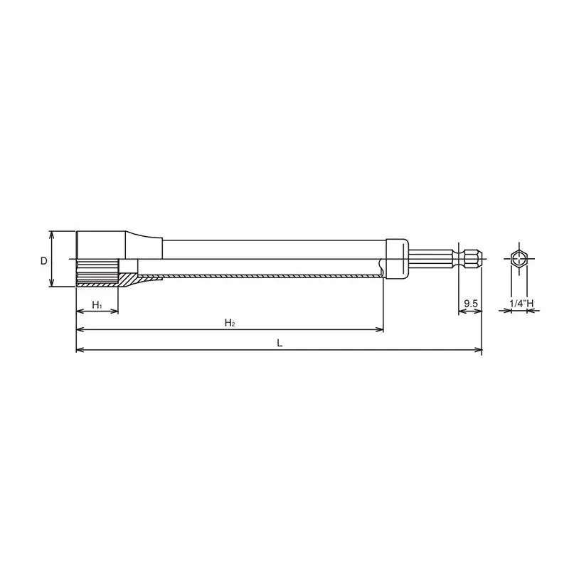 1/4 Hex Dr. Long Socket 19mm 12 point 300mm - Image 2