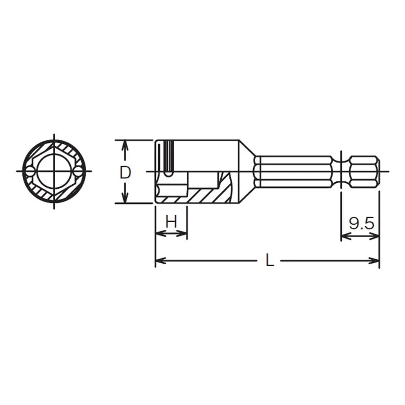 1/4 Hex Dr. Nut Setter 3/8 Nut Grip Length 50mm - Image 2