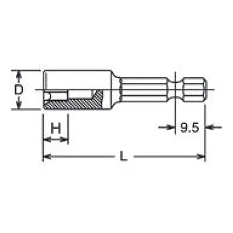 1/4 Hex Dr. TORX® E6 Nut Setter -  Length 50mm - Image 2
