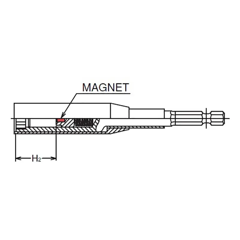 1/4 Hex Dr. Nut Setter with Plastic Protector 10mm 6 point Length 100mm Slide Magnet Turnable POM cover - Image 3