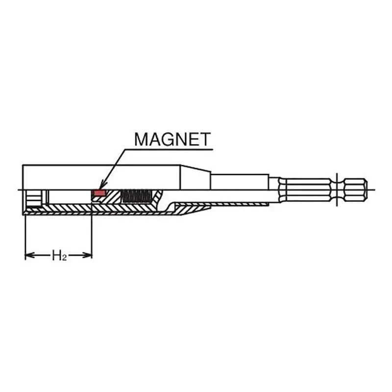 1/4 Hex Dr. Nut Setter with Plastic Protector  13mm 6 point Length 200mm Slide Magnet Turnable POM cover - Image 3