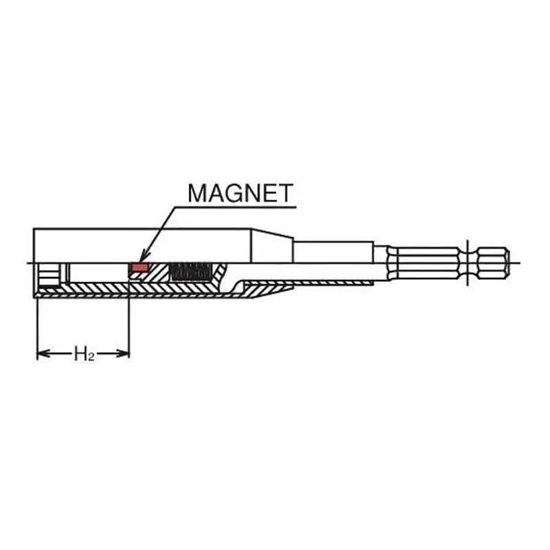 1/4 Hex Dr. Nut Setter with Plastic Protector 14mm 6 point Length 150mm Slide Magnet Turnable POM cover - Image 3