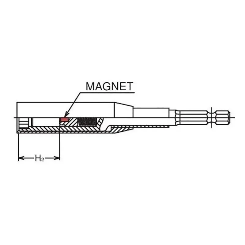 1/4 Hex Dr. Nut Setter with Plastic Protector  14mm 6 point Length 200mm Slide Magnet Turnable POM cover - Image 3