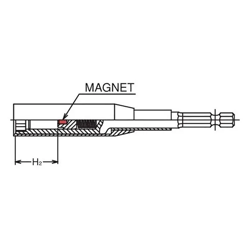 1/4 Hex Dr. Nut Setter with Plastic Protector  14mm 6 point Length 100mm Slide Magnet Turnable POM cover - Image 3